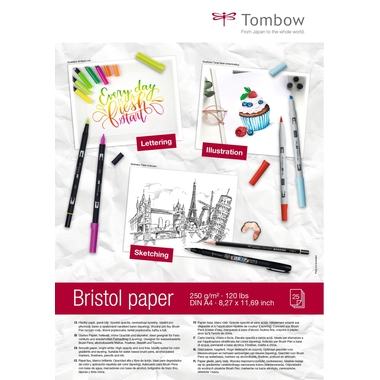 Tombow Zeichenblock , Bristol, , DIN A4, blanko, 250 g/qm