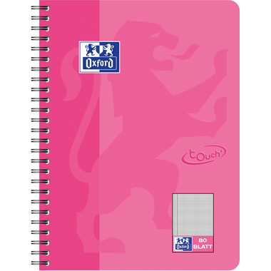 Oxford Collegeblock Touch, B5, kariert, 80 Blatt, rosa