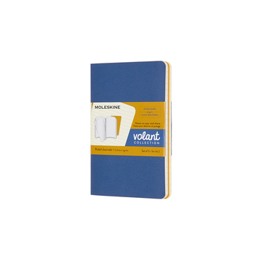 Cahier volant poche ligne bleu-moutarde 2ex