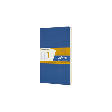 Cahier volant grand format blanc bleu-moutarde 2ex