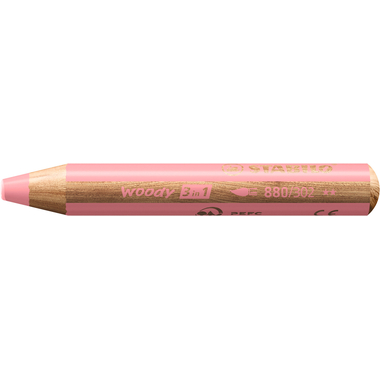 STABILO Multitalentstift woody 3 in 1, rund, pastellpink