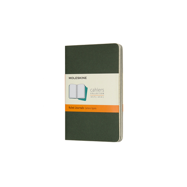 Moleskine Pocket Ruled Cahier Journal Notebooks Pack of 3 Myrtle Green