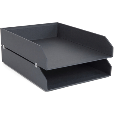 BIGSO BOX OF SWEDEN Briefablage Hakan A4 15753200 2er-Set, dunkgelgrau