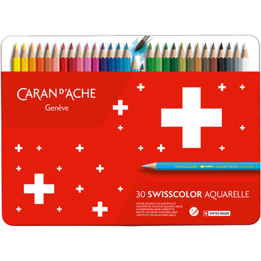 Buntstifte Caran d'Ache Swisscolor Aquarell 30 Stück sortiert