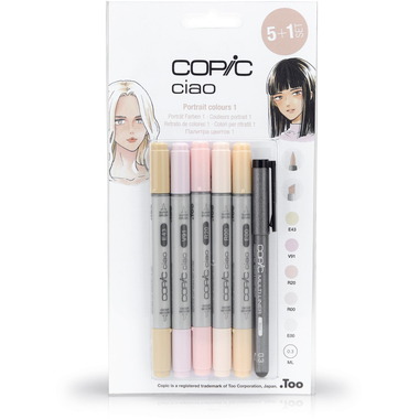 COPIC Marker ciao, 5+1 Set , Portrait 1,