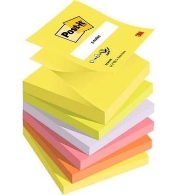 Post-it Z Notes 76x76mm 100 Sheets Neon Rainbow Pack 6 R330-NR -