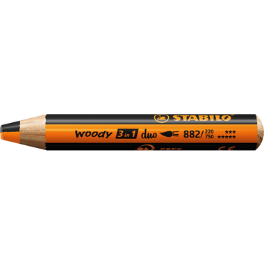 STABILO Crayon multi-talents woody 3 in 1 duo - orange-noir