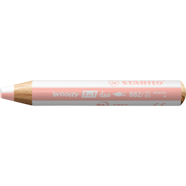 STABILO Multitalentstift woody 3 in 1 duo, weiß/apricot