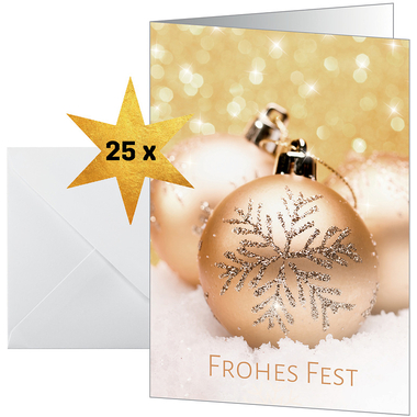 SIGEL Cartes de Noël A6 DS091 Boules de Noël 25 pièces