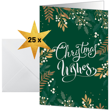 SIGEL Cartes de Noël A6 DS092 Feuilles et branches 25 pièces