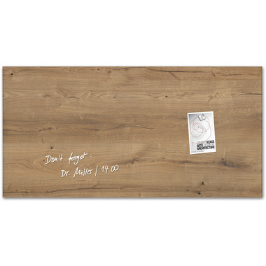 SIGEL Magnetic glass board Artverum - design Natural-Wood - 91 x 46 cm