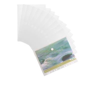 TARIFOLD Klettverschluss-Tasche A4 510230 rPP transparent 12 Stück