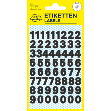 Z-DESIGN Sticker Home Numbers 3781 schwarz, Aussenbereich 104 Stk