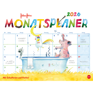 HEYE Monatsplaner Helme Heine 2026 20496+26 DE 44x34cm