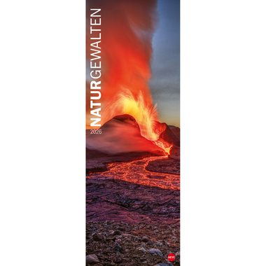HEYE Bildkalender 2026 21903+26 Naturgewalten DE 24.5x69cm
