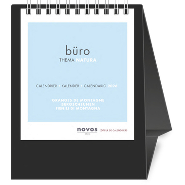 NOVOS Tischkalender Natura 2026 997052 1M/1S schwarz ML 11.5x14cm