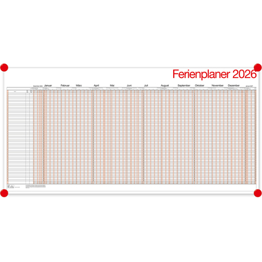 BÜHNER Planific. de vacances DE 2026 UP12-CH-R-FS pour 49 employés 99x49cm