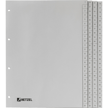 Rexel PP Dividers, grey, numerical