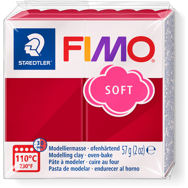 FIMO SOFT Modelliermasse, ofenhärtend, kirschrot, 57 g