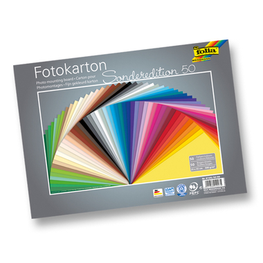 Folia Fotokarton - 25 x 35 cm 50 Bogen sortiert.