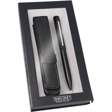 ONLINE Kugelschreiber Set Octopen 34689 schwarz, Lederetui