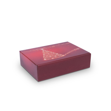 Geschenkbox mit Weihnachtsmotiv in Rot 360x250x90mm