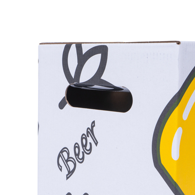 Emballage pour bière avec trous de préhension pour 12 bouteilles de 0,33l avec hauteur de bouteille 235mm & Ø60mm