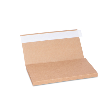 Pochette croisée en carton avec fermeture autocollante brune A5 230x150x60mm