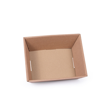 Rechteckiger Geschenkkorb mit offener Welle in Natur 190x140x90mm