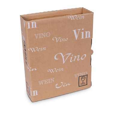 Boîte pliante "Trans-Scripto" pour 3x bouteilles de 0.5-0.75l avec hauteur de bouteille 330mm & Ø90mm