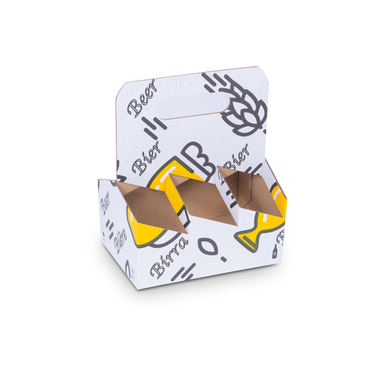 Porte-bière avec poignée & motif de bière pour 6x bouteilles de 0.33l avec hauteur de bouteille & Ø60mm