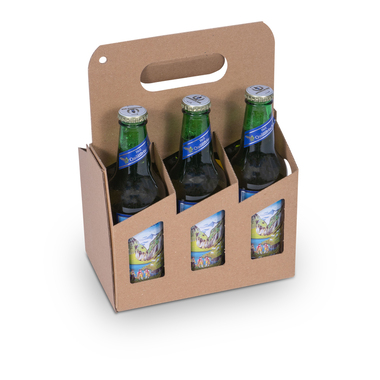 Porte-bière avec fenêtre & poignée pour 6 bouteilles de 0.33l avec hauteur de bouteille 250mm & Ø61mm