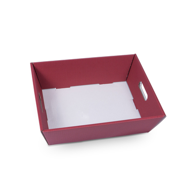 Rechteckiger Geschenkkorb in Dunkelrot 370x280x130mm