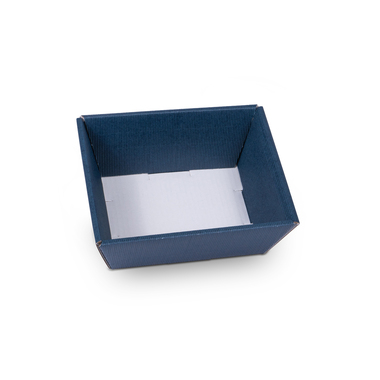 Rechteckiger Geschenkkorb mit offener Welle in Dunkelblau 190x140x90mm