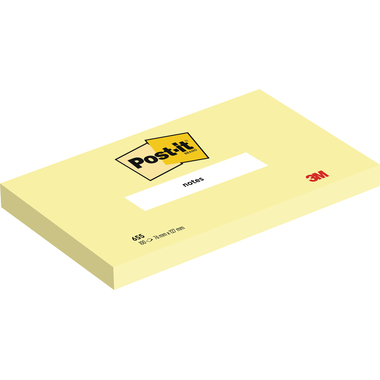 Post-it Canary Yellow Notes Pad of 100 Sheets 76x127mm Ref 655CY Pack
