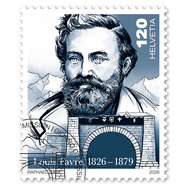 Briefmarke "Louis Favre 1826–1879"