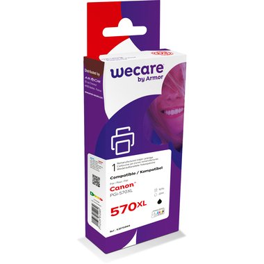 WECARE Tinte XL rebuilt schwarz PGI-570XLPGBWE zu Canon PIXMA MG5750 25ml