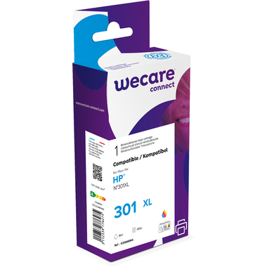 WECARE Tinte 301XL rebuilt color CH564EEWE zu HP DeskJet 2050 18ml