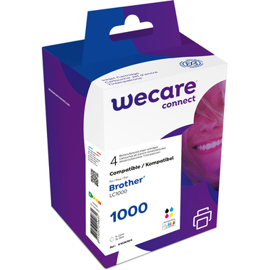 WECARE Multipack rebuilt CMYBK LC1000VAL z.Brother DCP-130 1x22/3x13ml