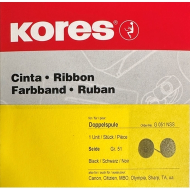 Kores Farbband Gr. 51 Seide schwarz/rot