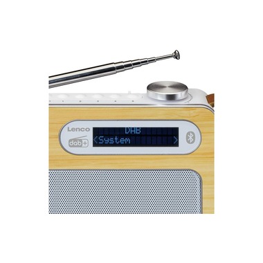 Lenco Radio DAB+ PDR-040 Bambou/Blanc