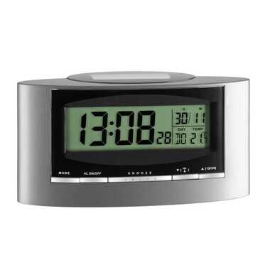 TFA Dostmann Funkuhr Solar Silber