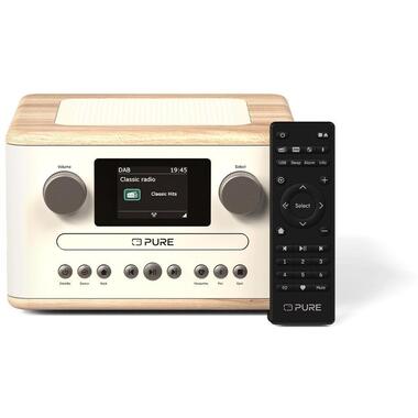 Pure Classic C-D4 DAB DAB+ FM Radio with CD Player and Bluetooth - Cotton White Oak