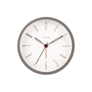 KARLSSON Klassischer Wecker Belle Numbers 11 cm, Grau