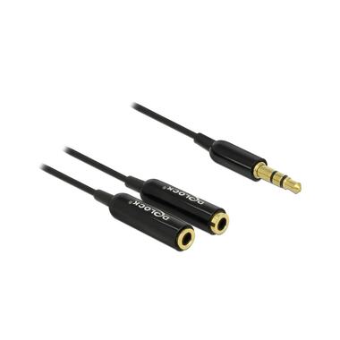 Delock Audio-Kabel Klinke 3.5 mm, male – female, 0.25 m Schwarz