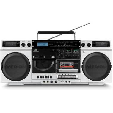 Medion Radio/CD-Player LIFE P66538 Retro-Boombox Silber