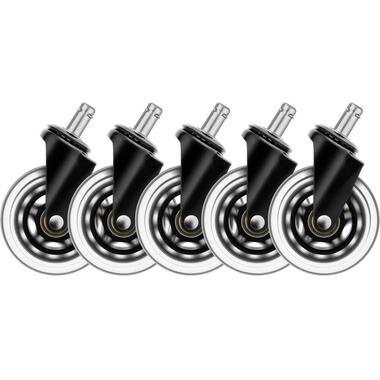Deltaco 3" Universal Rubber Caster - Schwarz