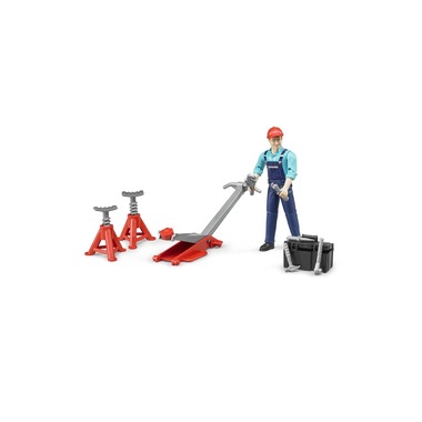 Bruder bWorld Garage Mechanic with Equipment - Scale 1/16