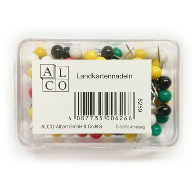 ALCO Landkartennadel 5x16mm 626 assortiert 100 Stück