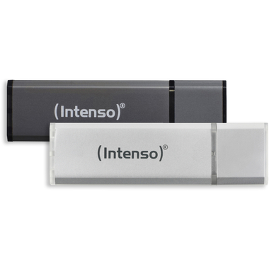 Intenso AluLine USB Drive 32GB Doppelpack 2x32GB - 32 GB USB flash drive USB Type-A 2.0 Anthracite, Silver